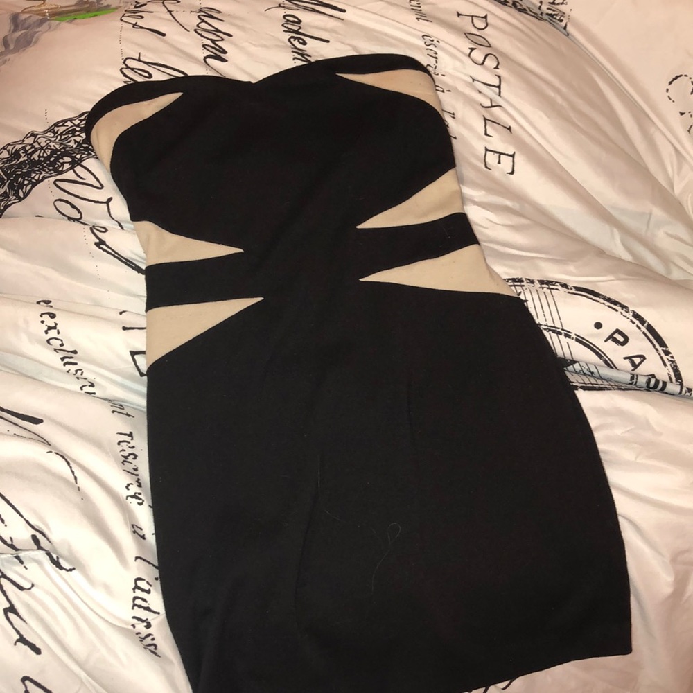 tight short strapless zip up dress